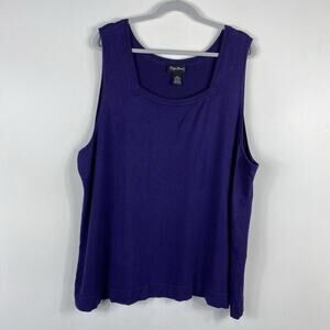 Maggie Barnes Plus Size 3X Sleeveless Square Neck Sweater Tank Top Purple